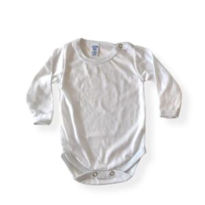 Body manga larga blanco con broche