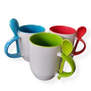 Taza Ceramica Sublimable Con Cuchara