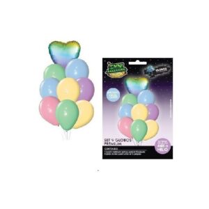 Set 9 globos pasteles